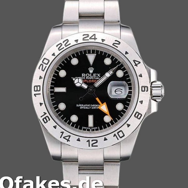 Super Clone Men's Rolex Explorer 40mm Men's-REP016820-Stainless Steel-Black Dial Black