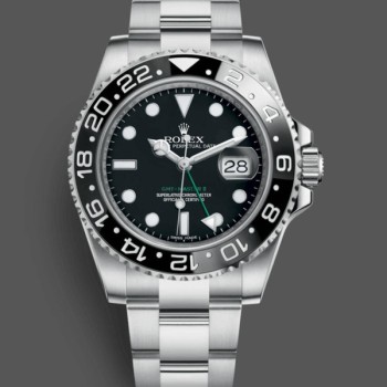 Super Clone Men's Rolex GMT-Master II 40mm Men's-116710LN-Black Dial-Stainless Steel Case Black