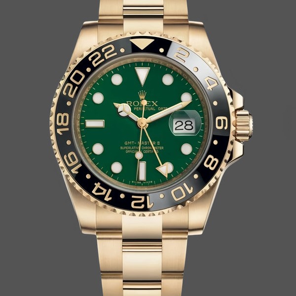 Super Clone Men's Rolex GMT-Master II 40mm Men's-116718LN-Oyster Bracelet-Green Dial Green