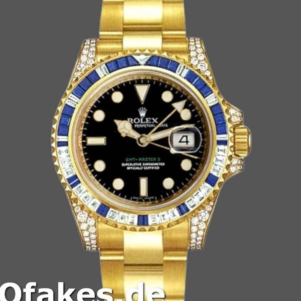 Super Clone Unisex's Rolex GMT-Master II 40mm Men's-116758-Diamond-Black Dial Black