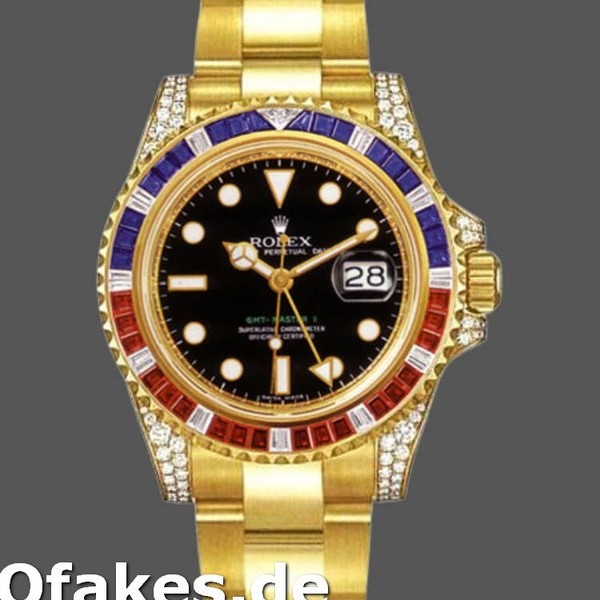 Super Clone Men's Rolex GMT-Master II 40mm Men's-116758-Oyster Bracelet-Black Dial-Diamonds Black