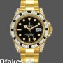 Super Clone Men's Rolex GMT-Master II 40mm Men's-116758-Yellow Gold-Black Dial-Diamonds Black