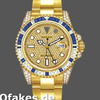 Super Clone Men's Rolex GMT‑Master II-116758, 40mm, Yellow Gold, Pave Dial, Men’s Pave