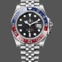 Super Clone Men's Rolex GMT-Master II Stainless Steel 40MM with Black Dial and Red Bezel Black