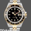 Super Clone Men's Rolex GMT-Master II 40mm Men's-16713LN-Oystersteel & Yellow Gold-Black Dial Black