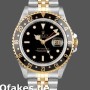 Super Clone Men's Rolex GMT-Master II 40mm Men's-16713LN-Oystersteel & Yellow Gold-Black Dial Black