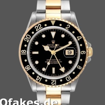 Super Clone Men's Rolex GMT-Master II 40mm Men's-16713LN-Steel & Yellow Gold-Black Dial Black