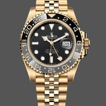 Super Clone Men's Rolex GMT-Master II 40mm Men's-126718GRNR 0001-Oyster Bracelet-Black Dial Black