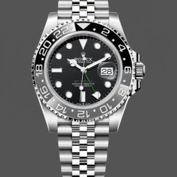 Super Clone Men's Rolex GMT Master II-M126710GRNR 0003, 40mm, Steel & 18K Yellow Gold, Automatic, Black Dial Black