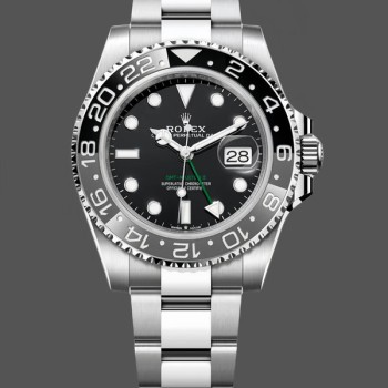 Super Clone Men's Rolex GMT-Master II Green and Black Bezel M126710GRNR 40MM Automatic Black