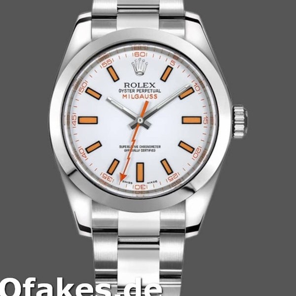 Super Clone Men's Rolex Milgauss 40mm Men's-116400-Automatic-White Dial White