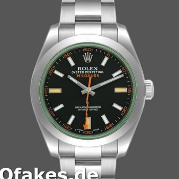 Super Clone Men's Rolex Milgauss 40mm Men's-116400GV-Stainless Steel-Black Dial Black