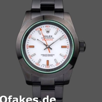 Super Clone Men's Rolex Milgauss 40mm Men's-PR116610-Stainless Steel-White Dial Black