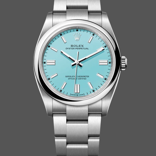 Super Clone Men's Rolex Oyster Perpetual 41MM Turquoise Dial M124300 0006 Men's Turquoise Dial