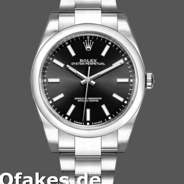Super Clone Men's Rolex Oyster Perpetual 39mm Men's-114300-Black Dial Black