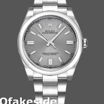 Super Clone Unisex's Rolex Oyster Perpetual 36mm Unisex-116000-Rhodium Grey Dial Grey