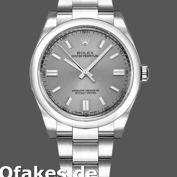 Super Clone Unisex's Rolex Oyster Perpetual 36mm Unisex-116000-Rhodium Grey Dial Grey