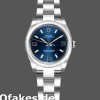 Super Clone Women's Rolex Oyster Perpetual 26mm Women's-176200-Blue Dial-Domed Bezel Blue