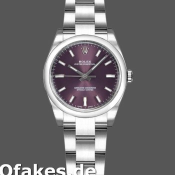 Super Clone Women's Rolex Oyster Perpetual 26mm Women's-176200-Grape Red Dial Grape Red