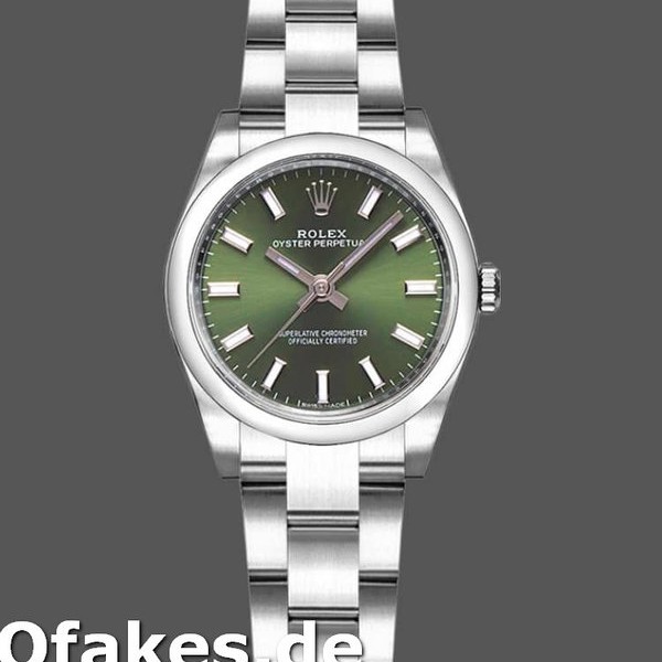 Super Clone Women's Rolex Oyster Perpetual 26mm Women's-176200-Olive Green Dial-Oyster Bracelet Green