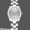 Super Clone Women's Rolex Oyster Perpetual 26mm Women's-176200-Silver Dial-Pink Luminous Markers Silver