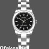Super Clone Women's Rolex Oyster Perpetual 26mm Women's-176200-Stainless Steel-Black Index Dial Black