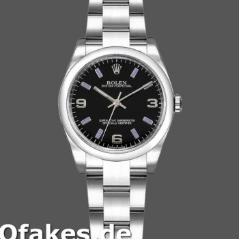Super Clone Women's Rolex Oyster Perpetual 26mm Women's-176200-Stainless Steel-Blue Index Dial Blue