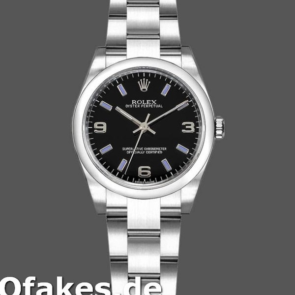 Super Clone Women's Rolex Oyster Perpetual 26mm Women's-176200-Stainless Steel-Blue Index Dial Blue