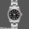 Super Clone Women's Rolex Oyster Perpetual 26mm Women's-176200-Stainless Steel-Black Dial Black