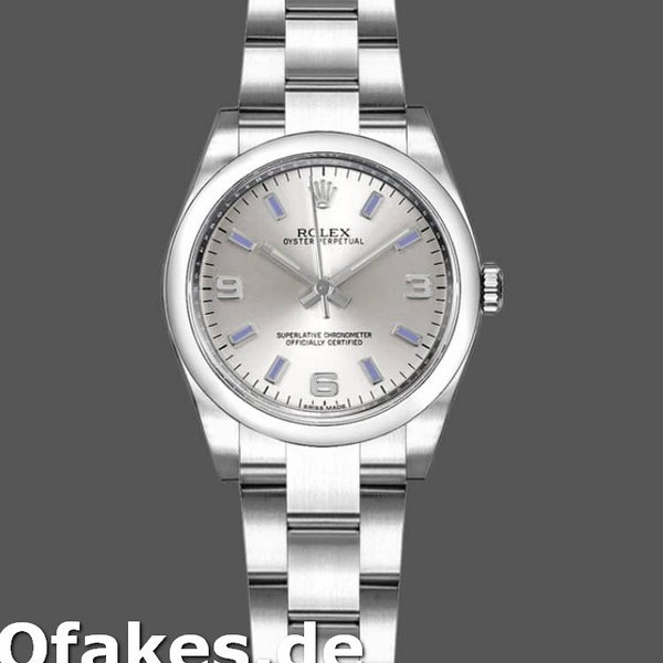 Super Clone Women's Rolex Oyster Perpetual 26mm Women's-176200-Stainless Steel-Silver Dial Silver