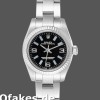 Super Clone Women's Rolex Oyster Perpetual 26mm Women's-176234-Black Dial-Blue Baton Black