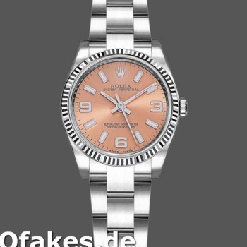 Super Clone Women's Rolex Oyster Perpetual 26mm Women's-176234-Fluted Bezel-Pink Dial Pink