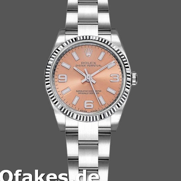 Super Clone Women's Rolex Oyster Perpetual 26mm Women's-176234-Fluted Bezel-Pink Dial Pink