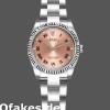 Super Clone Women's Rolex Oyster Perpetual 26mm Women's-176234-Pink Diamond Dial-Fluted Bezel Pink