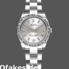 Super Clone Women's Rolex Oyster Perpetual 26mm Women's-176234-Silver Dial-Blue Baton Silver