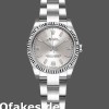 Super Clone Women's Rolex Oyster Perpetual 26mm Women's-176234-Silver Dial-Pink Baton Silver