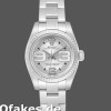 Super Clone Women's Rolex Oyster Perpetual 26mm Women's-176234-Silver Maxi Arabic Dial Silver