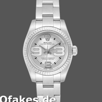 Super Clone Women's Rolex Oyster Perpetual 26mm Women's-176234-Silver Maxi Arabic Dial Silver