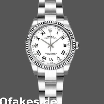 Super Clone Women's Rolex Oyster Perpetual 26mm Women's-176234-White Roman Dial White