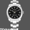 Super Clone Women's Rolex Oyster Perpetual 31mm Women's-177200-Black Arabic Dial-Domed Bezel Black