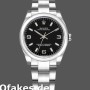 Super Clone Women's Rolex Oyster Perpetual 31mm Women's-177200-Black Arabic Dial-Domed Bezel Black