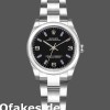 Super Clone Women's Rolex Oyster Perpetual 31mm Women's-177200-Black Dial-Blue Baton Black