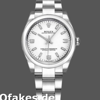 Super Clone Women's Rolex Oyster Perpetual 31mm Women's-177200-White Arabic Dial-Oyster Bracelet White