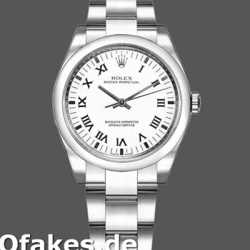 Super Clone Women's Rolex Oyster Perpetual 31mm Women's-177200-White Roman Dial-Oyster Bracelet White