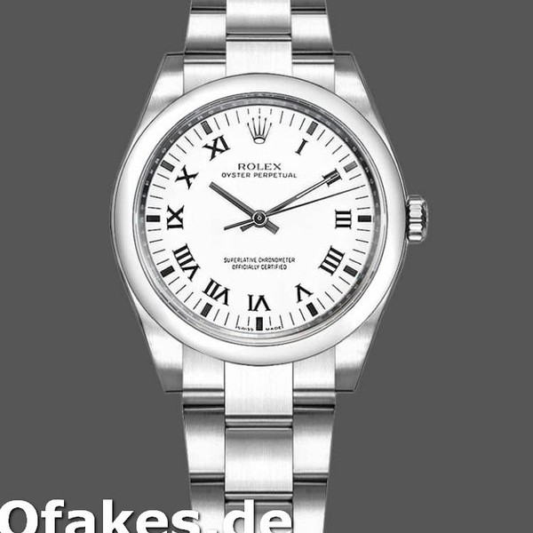 Super Clone Women's Rolex Oyster Perpetual 31mm Women's-177200-White Roman Dial-Oyster Bracelet White