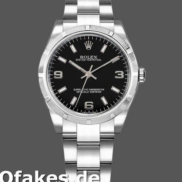 Super Clone Women's Rolex Oyster Perpetual-177210, 31mm, Stainless Steel, Black Dial, Lady Black