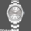 Super Clone Women's Rolex Oyster Perpetual 31mm Women's-177210-Silver Dial-Blue Hour Markers Silver