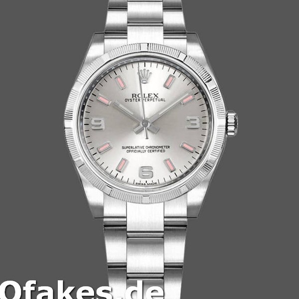 Super Clone Women's Rolex Oyster Perpetual 31mm Women's-177210-Silver Dial-Pink Hour Markers Silver