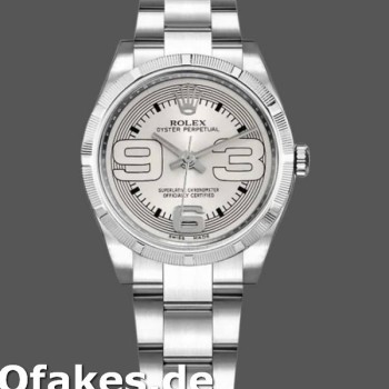 Super Clone Women's Rolex Oyster Perpetual 31mm Women's-177210-Silver Maxi Arabic Dial Silver