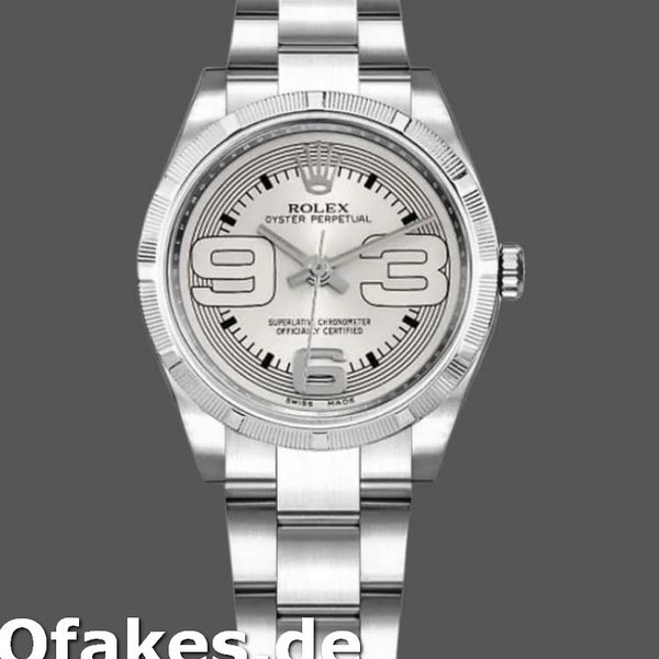 Super Clone Women's Rolex Oyster Perpetual 31mm Women's-177210-Silver Maxi Arabic Dial Silver